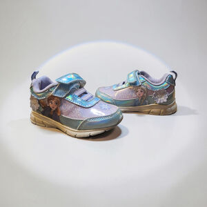 Disney Frozen 2 Sneakers Size 7 Blue Purple Glitter Light Up